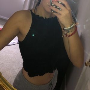 NWT black scrunch tank top